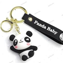 Cute Baby Panda 3D Keychain Keyring & Quirky Bag Charm Hard Silicone,Unbrekable Key Chain () ABZ_Rubber Pati Panda-image-53