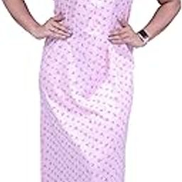 Cotton Hosiery Nighty Night Gown for Women, Short Sleeves Maxi Dress - Women's Cotton Blend Hosiery Ankle Length All Over Printed Nighty Night Dress Gown-image-89