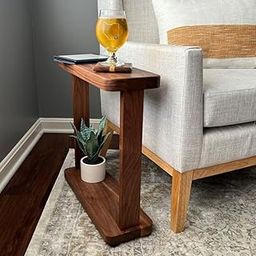 GOKUL ART Solid Wood Bed & Sofa Side End Table Coffee/Tea Table for Living Room | Bed Room Bedside Nightstand Decor Furnitures Accent Table - Natural Finish-1