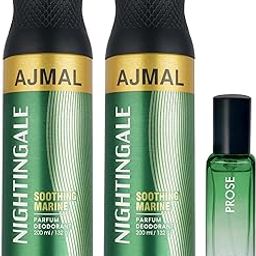 Ajmal 2 Nightingale Deo each 200ML & Prose EDP 20ML Pack of 3 (Total 420ML) for Men & Women-image-11