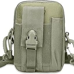 Multi-Purpose Water Resistant Waist Bag with Shoulder Strap, Waist Bag Mobile Phone Holder, Waist Pack for Men, Women Camping Hiking Pouch with Dual Compartments (Army Green)-image-93