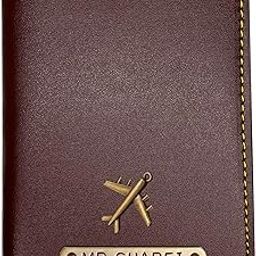 Personalised Faux Leather Passport Cover Holder | Customized with Name & Charm Leather Passport Cover Holder for Men & Women | Gift for Love, Husband, Mother, Father, Sister, Brother, Wife (Brown)-image-70