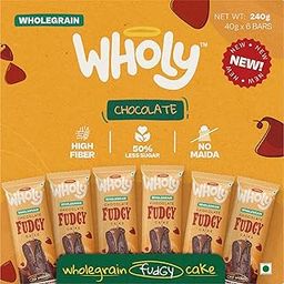 Wholy Wholegrain Belgian Chocolate Fudgy Center Filled Cake|High Fibre|Zero Trans Fat|Nutritious Balanced Snack - 40 Gram (Pack Of 6)-image-31