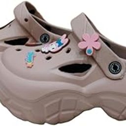 Sagar Brown Heel Clogs Fashionable Comfortable Lightweight High Heel Clogs Slipper Sandal for Women's and Girls-46