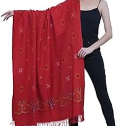 Handloom Women's Wool Shawl | Wrapped in Warmth, Draped in Effortless Elegance (Red)-picture-6