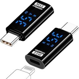 VOOCME LED Power Display for Lightning to USB C Adapter,35W PD Fast Charging for iOS & Data Transfer,for Ligning Female to USB Type C Male Adapter,for Sams0ng,for iOS Devices-13