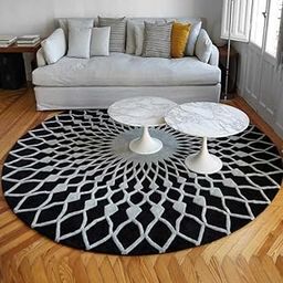 ANABIYA CARPET Export Quality Handmade Woolen Round Carpet for Living Room Size 3 x 3 feet Round Design 6-image-80