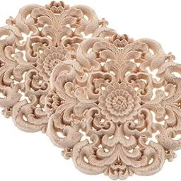 STYLEHEAVEN 2xEuropean Style Wood Round Carved Appligue for Furniture Decoration Size S|Home & Garden-image-25