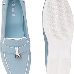 Women's Suede Loafers with White Trim and Decorative Lace | Stylish Slip-On Casual Shoes with Cushioned Sole-image-73