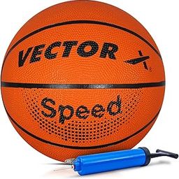 Vector X Indoor/Outdoor Speed Basketball with Needle Size 5, Rubber, for Women Men Youths-image-1