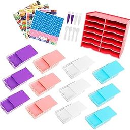 VELURA 12x Big Drill Plate Tool Multipurpose with Storage Rack Point Drill Pen Tray red|| Needlecrafts & Yarn |Crafts-image-37