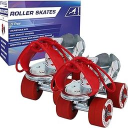 STRAUSS Junior Tenacity Roller Skates | Adjustable Shoe Size for Kids | 4 Wheels Skates for Boys and Girls | for Indoor and Outdoor Skating | Age Group 3-7 Years | Weight Capacity Upto 60kgs,(Silver)-11