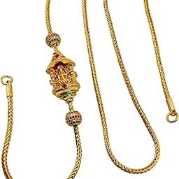 one gram gold plated double side lakshmi mangalsutra for women-image-70