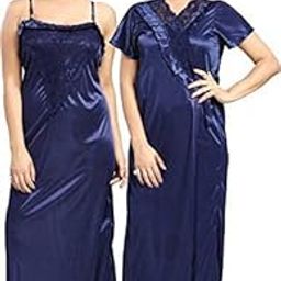 ERAD Women's Satin Nighty Set (Set of 2) – Elegant Navy Blue Color Sleepwear for Ultimate Comfort and Sophisticated Style-image-41
