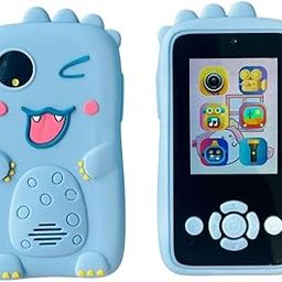 ONOTIC Dinosaur Phone Camera for Kids 40MP 1080P Video HD 2.4" IPS Screen Games Silicone Cover Digital Video Camera for Toddler Real Toy Camera for Kids Birthday Gift (Blue)-image-20