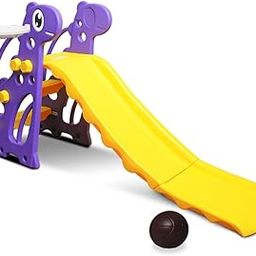 OK PLAY Giraffe Slide for Kids | Basketball Ring with Ball | Indoor Outdoor Games | Perfect Slide for Home, School & Playground | Easy Assembly | Durable | Safe & Fun Activity Toy | Skill Development-image-9