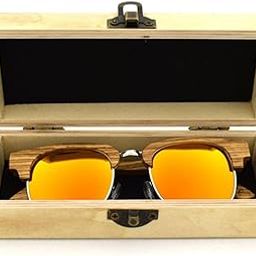 CALANDIS™ Natural Wood Sunglass Case Glasses Protector Box Eyewear Container Holder 01 | Other Vision Care | Vision Care-picture-48