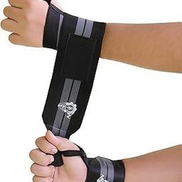 ARP GEAR Nylon Wrist Supporter for Gym Wrist Band for Men Gym & Women with Thumb Loop Straps-Wrist Wrap Gym Accessories for Men Hand Grip & Wrist Support Sports Straps for Gym, Weightlifting - Black Grey, One Size-picture-5