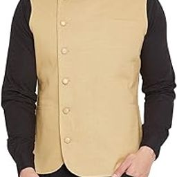 Beige Color Cotton Waistcoat for Men(HYPM02466)-image-62