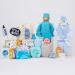 The Baby First Box Newborn Baby Essential Kit-25 Items (Winter Kit For 0-3 Months Baby Boy) Newborn Hamper Gift Set|Baby Gifts|New Born Baby Winter Clothing Gift Set(Wb2),Multicolor-image-93