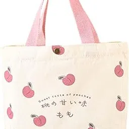 loom tree Canvas Tote Bag Reusable Fashionable Top Handle Sturdy Washable Grocery Bags Peach-picture-44