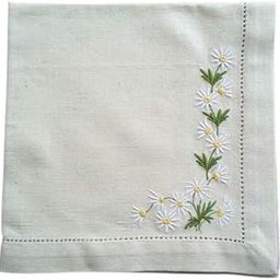 Shree adodhya women hankerchief with embroidery work, white colour and cotton handkerchief with embroidery. set of 2.-image-82
