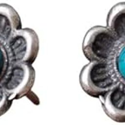925 Sterling Silver Stud Earrings, Moh Turquoise Flower Stud Earring, Well Stamped with 925, Indian Oxidized Silver Ear Studs, Gift for her-image-57