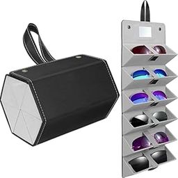 Sunglass Case for Men or Women Hard Multi Eyeglasses Case Box Portable 5 Slot Glasses Organizer Holder Eyewear Bag-37