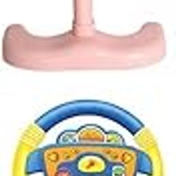 JAZZY PEARLS® 2 Pcs Round Steering Wheel Toy for Kids Boys Girls Toddlers Holiday Birthday Collectible Fighter Jet for Car/Truck Showcases|2 Pieces Steering Wheel Toy (Yellow)-image-68