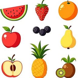 Giftoday Fruit Theme MDF Wooden Fridge Magnet for Refrigerator - Decorative Item for Kitchen and Home Decor | Set of 9 | Pack of 1 | Size 3x3 Inchs | Multicolor-image-80