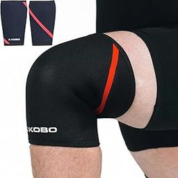 KOBO 7 mm Knee Cap Compression Support Knee Sleeves for Powerlifting Gym Squats Running Cycling Sports Jogging Workout Pain Relief (Material: Neoprene & Spandex)-37