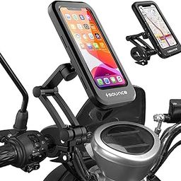 Sounce Bike Mount Waterproof Cell Phone Holder 360 Rotation Motorcycle Case Universal Bicycle Handlebar Mount With Sensitive Touch Screen Fit Below 4-7.2 Inches Smartphone-17
