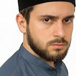 The Miya Store Shami Cap, Black Velvet with Golden Embroidery, Traditional Islamic Topi for Men-image-30