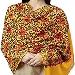 Kashmiri Women's Embroidered Woolen Shawl/Stole Wrap-45