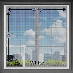 Atlara Fiberglass Mosquito net for Windows Colour-Ivory (Size-4x4 Feet 48x48 Inch) Pre-Stitched Mesh with self Adhesive Hook Tape on All Four Borders, Window Door DIY Ready to use net-image-10