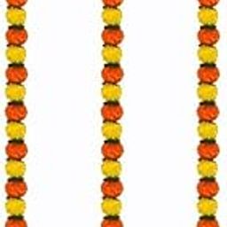 S2S Artificial Decorative Marigold with Leaves Garland Used for Wedding Home Office Decoration | Size 50 inches | Pack of 3 | Yellow & Orange-image-27