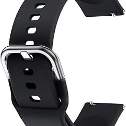 22mm SmartWatch Strap with Stainless Steel Buckle Compatible with ColorFit Pro 4/Pro 4 Max/Ultra/Ultra 2, Amazfit GTR 47mm/ GTR 2E, Galaxy Watch 3 45mm, Realme S/S Pro-Pack of 1 (Black)-28