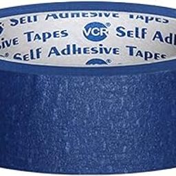VCR Blue Masking Tape - 20 Meters in Length 24mm / 1" Width - 1 Roll Per Pack - Easy Tear Tape, Best for Carpenter, Labelling, Painting and leaves no residue after a peel.-26