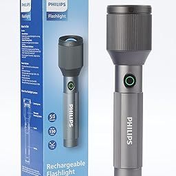PHILIPS 24W Torch Light Zoomable, 2000mAh Handheld Flashlight Rechargeable and Stepless Dimming, 1000 Lumens, 900M Coverage, Portable Led Flash Light for Home, Camping, Hiking, Emergency-9