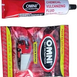 Seahorse Polymers Tyre & Tube Puncture Repair Patches (Medium Round) 30 Pcs for Tubes Tyres Repairs with Omni Chemical Vulcanizing Fluid of 75ml (1Pcs)-image-94