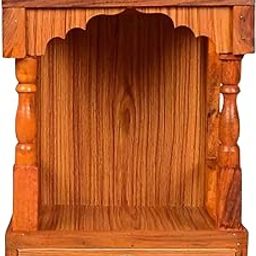 ANCHARA Mandir for Pooja Home Decoration Wall Hanging Beautiful Wooden Plywood Temple (Brown, Height-45, Length-32, Width-22 cm)-image-95
