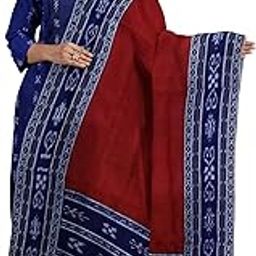 Women's Ikat Cotton Odisha Sambalpuri Handloom Unstitched Salwar Suit With Dupatta | Ethnic Wear 3/4 Sleeve Kurta Set for Girls and Occasion (NUAPAT50)-16