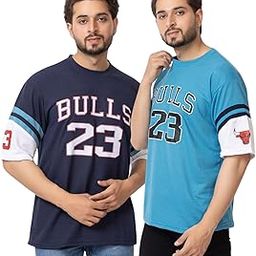 Men?s Printed Jersey Style T-Shirts | Oversize Tshirt for Men | Downshoulder T Shirt | Sports Wear | Pack of 2-image-63
