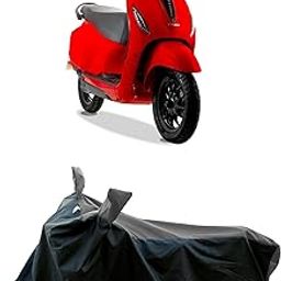 ROMEIZ All Season Protection Bike Cover for Bajaj Chetak 3001 Bike Cover with Water-Resistant and Dust Proof Premium 190T Fabric_Grey Stripe-image-87