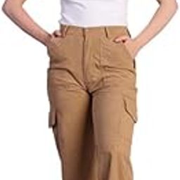 HIGH Buy Trendy Women's and Girls' Cotton Corduroy Cargo Pants, Baggy Fit, High Waist, 4 Pockets, Stretchable and Comfortable Designer Pants for All Occasions-image-34