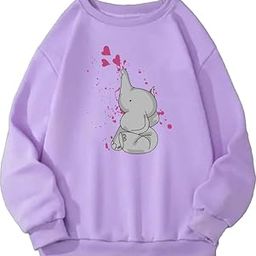 Cute Elephant Sweatshirt Hoodie Women Girl Casual Stylish Latest Black Lavender Pink White 399 499 Under-image-49