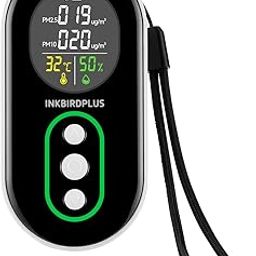 INKBIRDPLUS PM2.5 Indoor Air Quality Monitor, Portable PM2.5 PM10 and Temperature Humidity Detector, with Sound and Light Dual Alert, PM2.5 PM10 Indication, for Home, Office, School-2