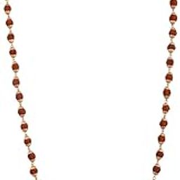And Jewellery 36 Beads 9mm Gold Pleated 5 Mukhi Rudraksha Cap Mala Chain for Men Women Neck Wearing-image-71