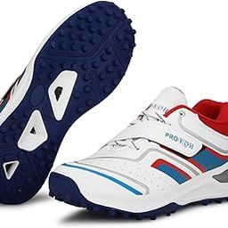 Plus 2.0 Cricket Shoes for Men's White Red Orange Blue – Fast Strap Rubber Spikes, Lightweight,Performance, Comfort, and Durability Shoe for All-Round Performance-image-43