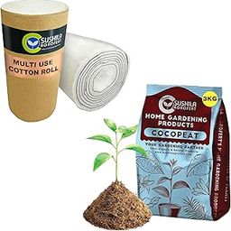 Absorbent Cotton Wool Roll 500gm Used for Makeup Remover face Cleansing Multipurpose use and Sushila Agrofert Cocopeat with Vermicompost Added for Plants 3kg Gardening Soil Ready to Use-image-66